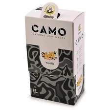 Camo Self Rolling Natural Tea Leaf Wraps - Vanilla (25packs) (125 wraps)