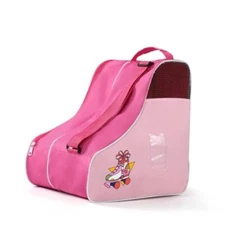  Roller Skate Bag, Ice Skate Bag for Women with Adjustable Shoulder Strap, Pink