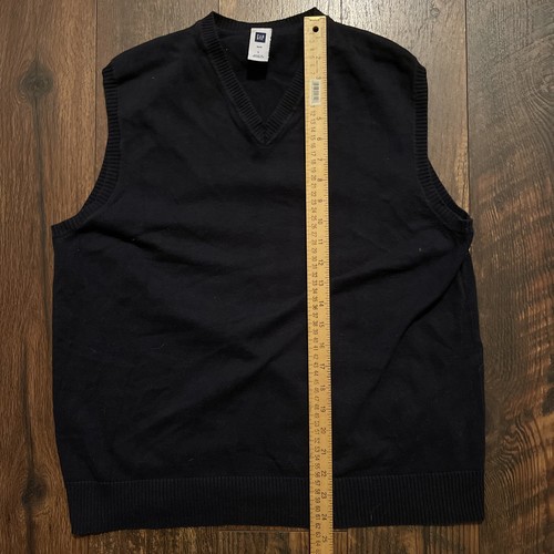 Gap Sweater Vest Men’s L Large Navy Blue Sleeveless V-Neck Casual Formal Adult - Picture 3 of 5