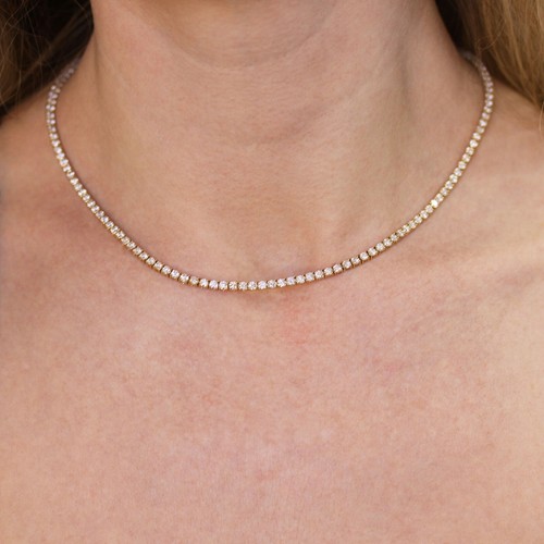 Solid 14k Yellow Gold Riviera Tennis 