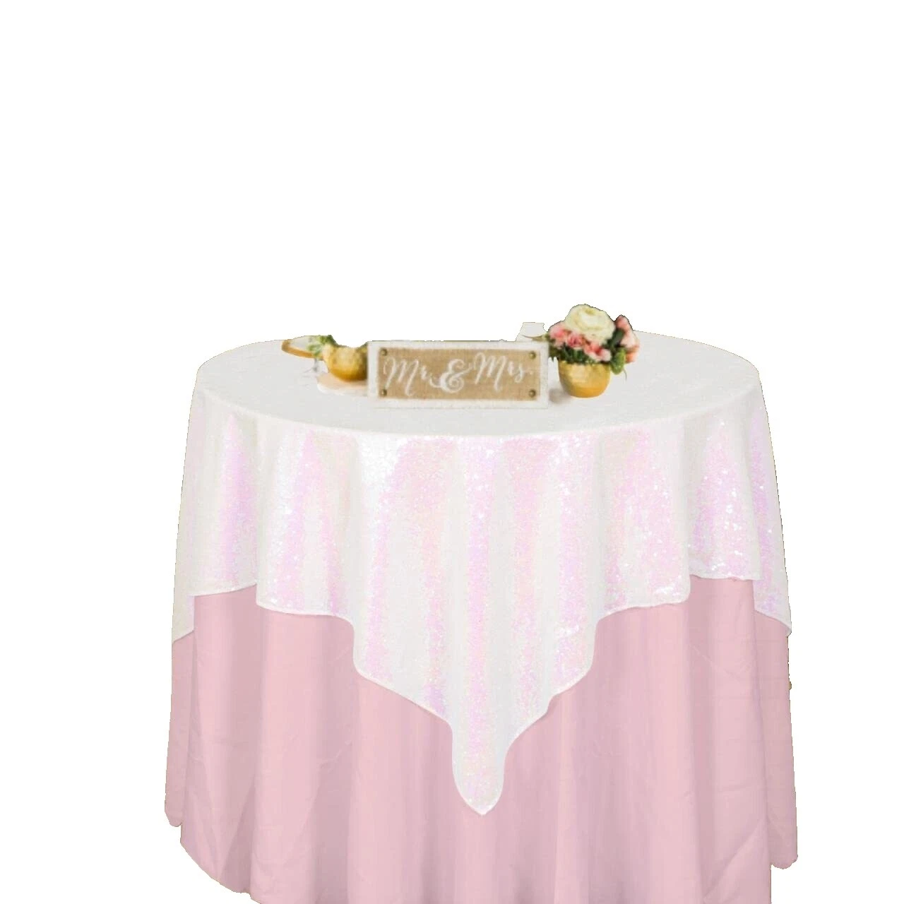 Sequin manteles blancos