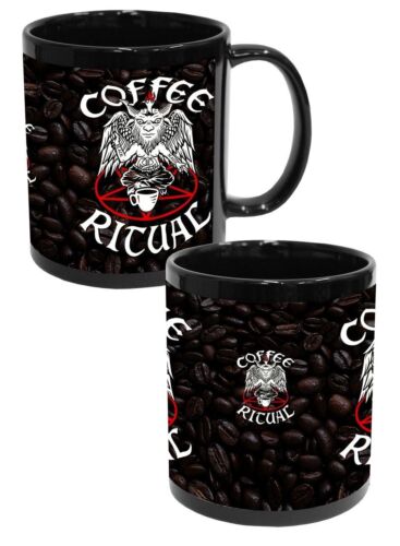 Darkside COFFEE RITUAL Mug: pentagram devil demon spells witch gothic cup gift  - Foto 1 di 4