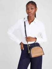 NWB Kate Spade Morgan Beige Leather Double Zip Dome Chain K8964 $228 Dust Bag