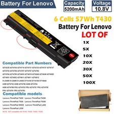 LOT 70 Battery For Lenovo ThinkPad T430 T420 W530 T530 L530 0A36303 57Wh 6CELLS