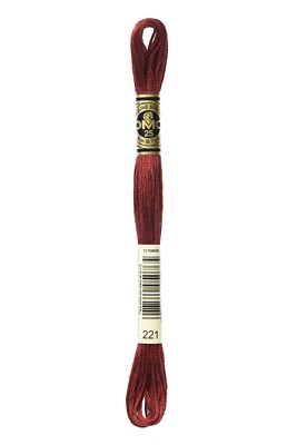 DMC - Color # 221 - (Mars Red) -- Embroidery Floss -- Per Skein