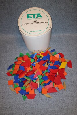 Math Manipulatives ETA Plastic Pattern Blocks 280+ Pieces School