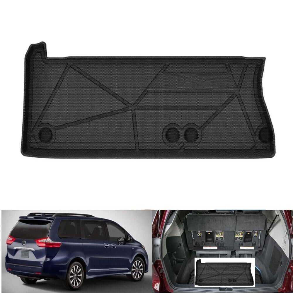 Cargo Black Trunk Tray Liner Mat Floor Carpet for Toyota Sienna 2021-2023