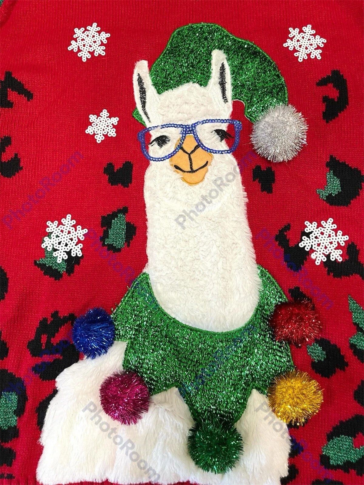 * 33 Degrees Ugly Christmas Llama Sweater Size Large