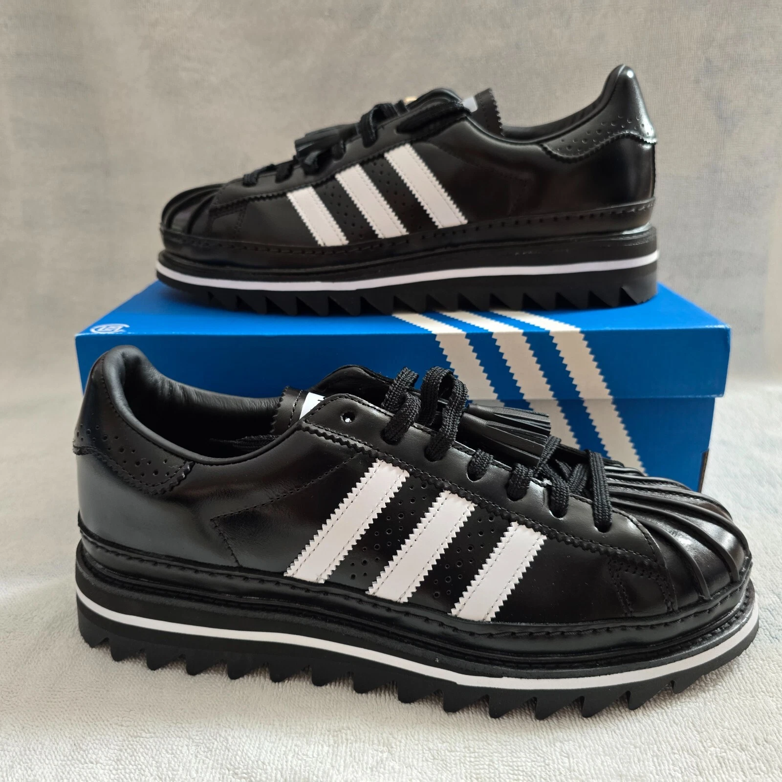 NUOVO US 8.5M IH5953 CLOT adidas Originals Superstar Core nero bianco