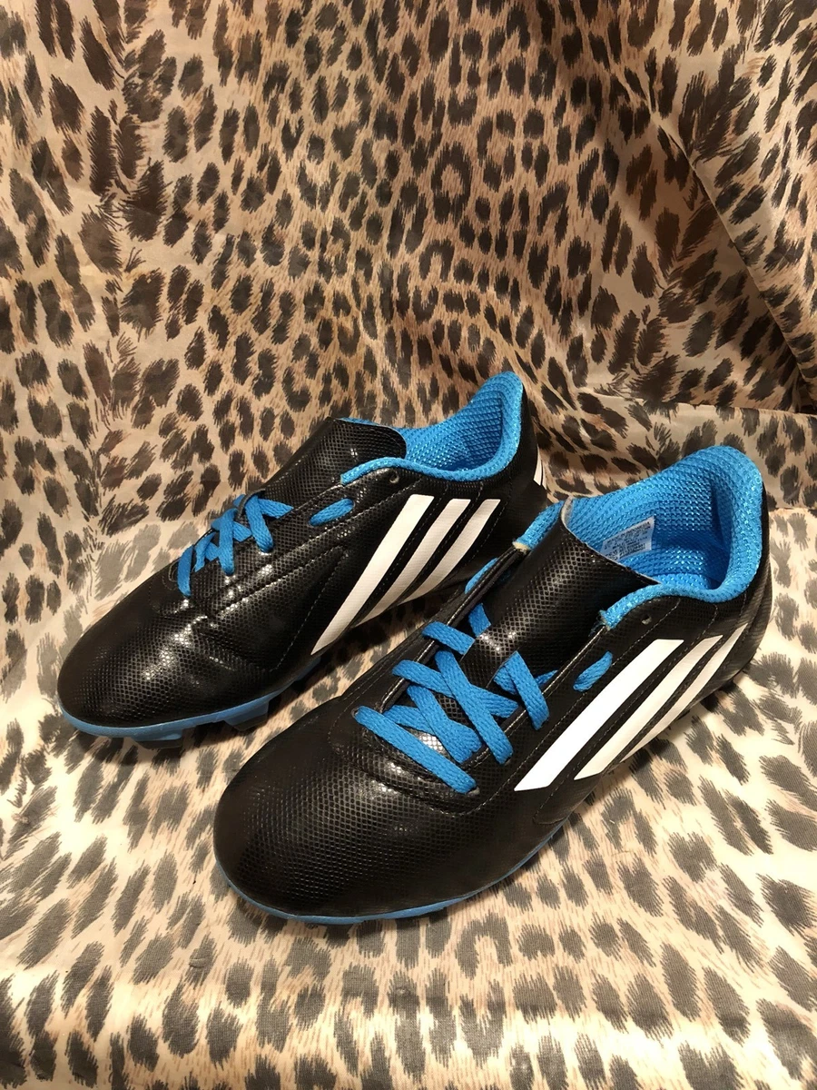 ADIDAS Conquisto FG Youth Soccer Cleats Black Blue Boys Size 4.5 US B25593