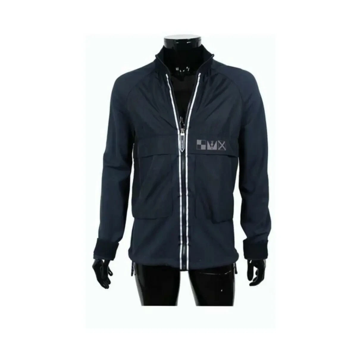 LOUIS VUITTON（LV） Esclusiva giacca con cerniera uomo blu navy LV America's Cup da uomo blu navy taglia 4L.