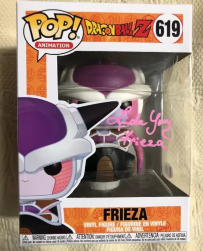 Linda Young Firmado Autografiado Freezer Funko Pop Dragon Ball Z Beckett Certificado de Autenticidad 44