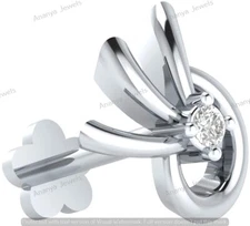 Real Diamond 0.01 Ct Fancy Look Body Nose Pin Lip Labret Piercing Stud Screw