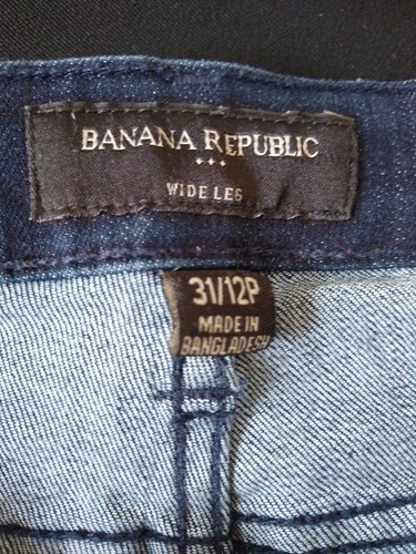 Banana Republic Women's Wide Leg Bell Bottom Size 31 / 12P Dark Blue - Picture 4 of 5