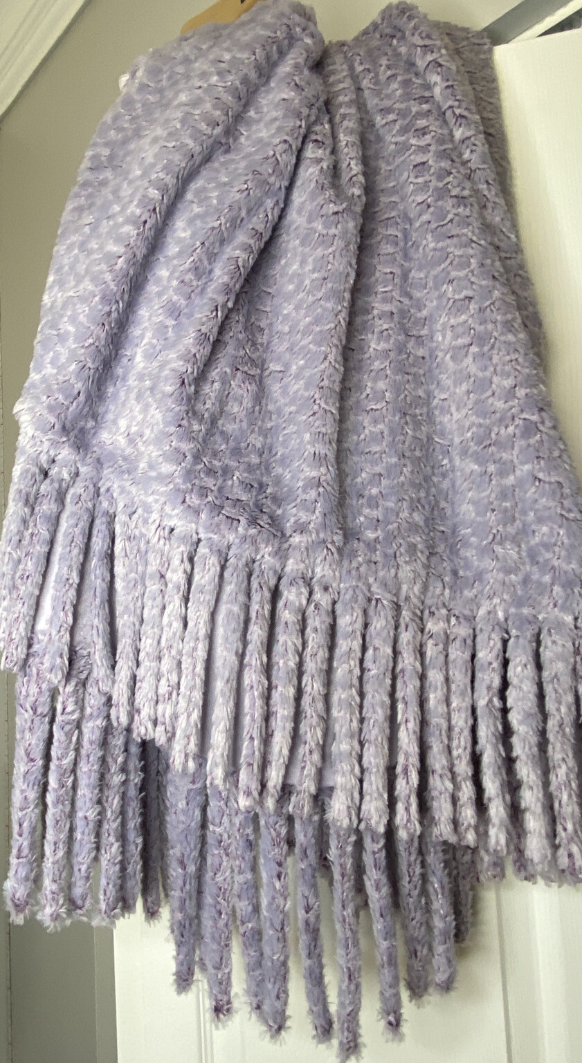 *NEW!* Marlo Lorenz Large Thro Blanket Throw Lavender Tassel Fringe
