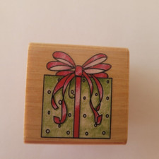 Christmas Present Gift Mounted Rubber Stamp