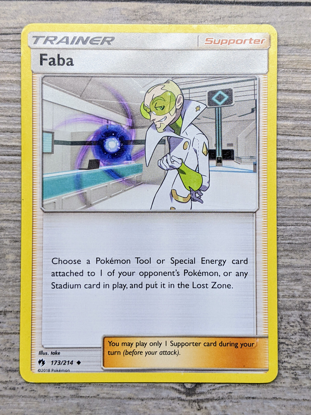 2018 Faba Supporter Trainer 173/214 - Sun & Moon Lost Thunder - Pokemon TCG