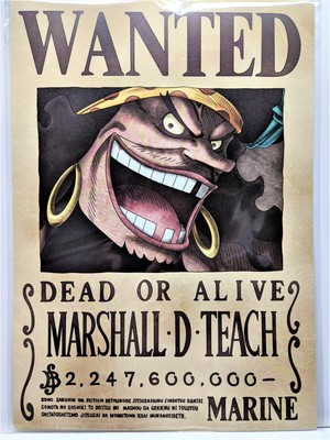 one piece wanted poster marshall d teach news official mugiwara store brand new ebay