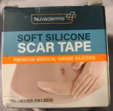 Nuvadermis Soft Silicone Scar Tape 1.5" x 120" Medical Grade Reduce Scars 09/26