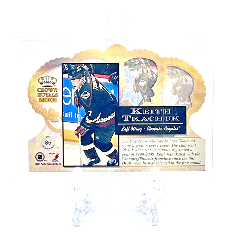 KEITH TKACHUK 2000-01 Pacific Crown Royale #85 ICE BLUE PARALLEL /75 RARE - Image 2 of 2