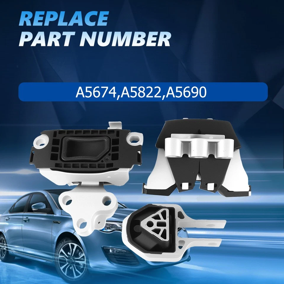 Engine Mounts & Automatic Transmission Mount 3PCS for Dodge Dart 16-13 L4-2.0L Foto 4 de 4