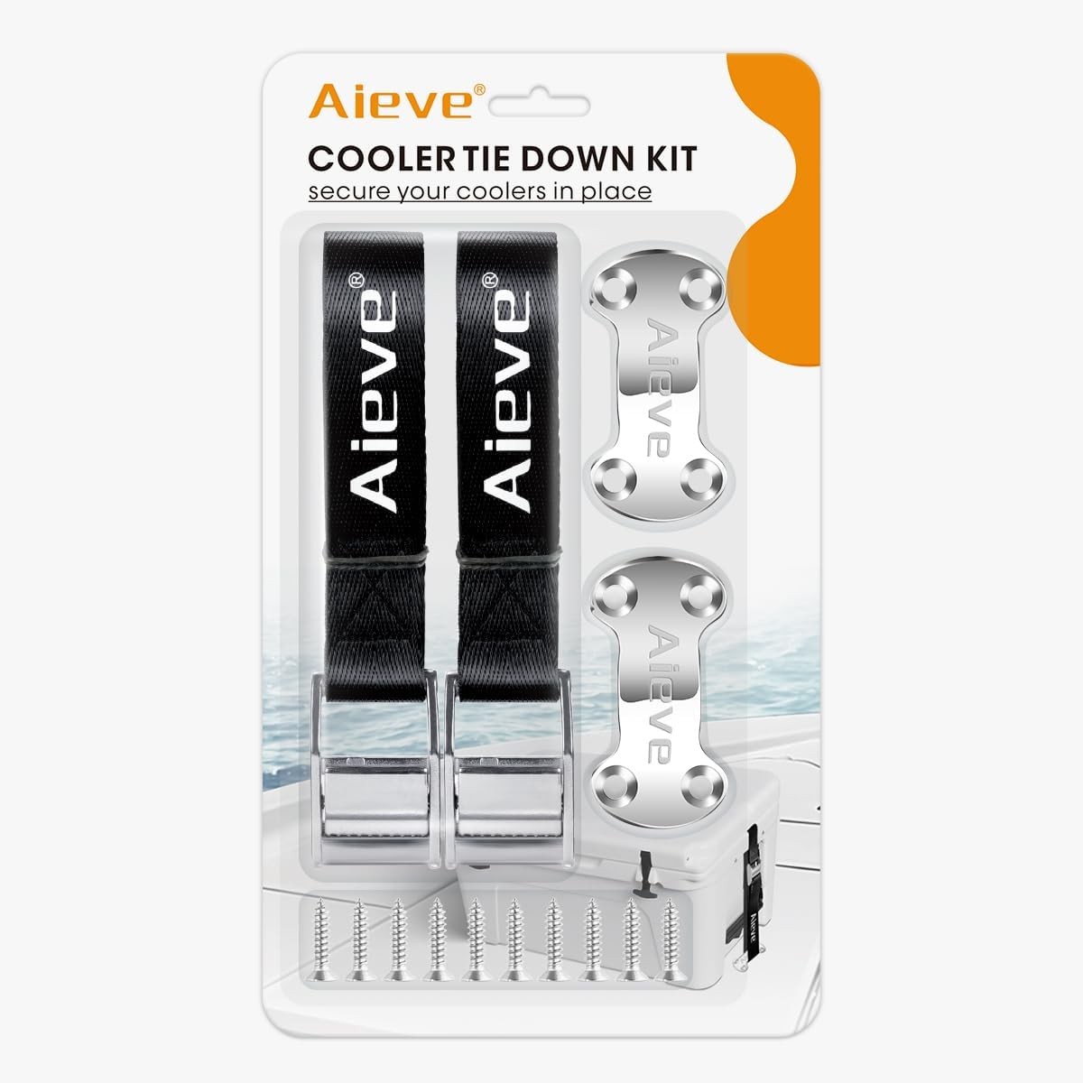 Tie Down Straps Kit - Ice Chest Lock Bracket - Cooler Accessories Secure