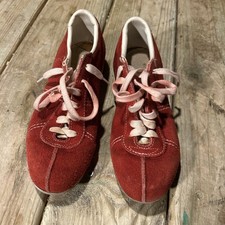 Vintage HYDE Cinnamon Brown Suede Bowling Shoes 3 1/4  wide 9 1/2  Long