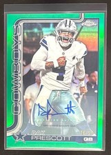 2025 Topps Chrome Dak Prescott Auto Green Refractor #/99 Cowboys