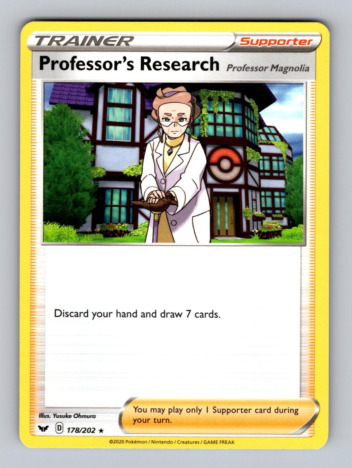 Professor's Research (Professor Magnolia) 178/202 Holo Sword & Shield Pokemon NM
