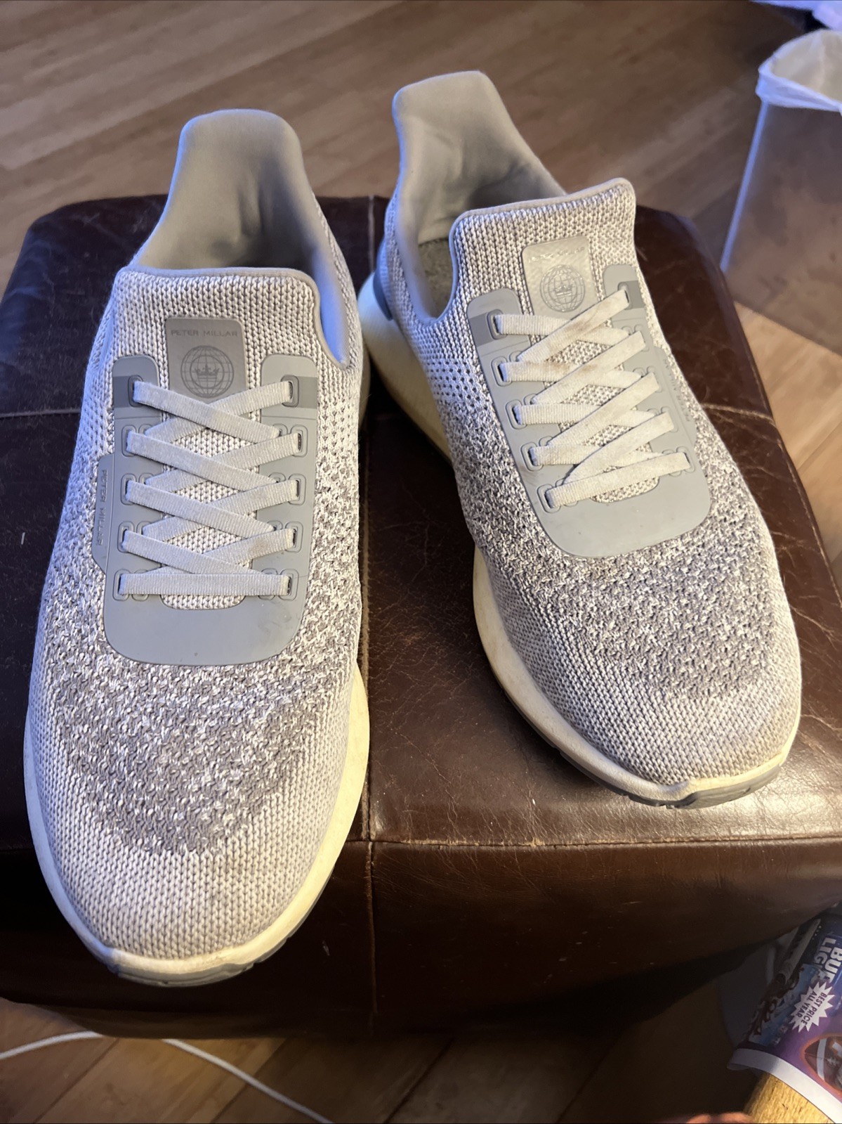 Peter Millar Hyperlight Apollo Gray Ivory Knit Sl… - image 1