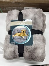 BRENTWOOD OVERSIZED WATERPROOF PET BLANKET FURNITURE PROTECTOR 60  x 70  Grey