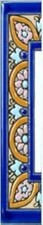 TORO DEL ORO Ceramic House Number Tile, Hand-Painted Blue Bow 5.5x10cm