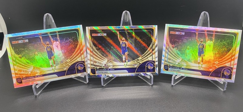 2025-26 NBA Hoops Stephen Curry Lot Of 3 Highlights 1 Rainbow 2 Base