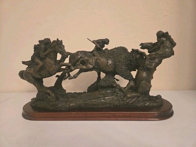 Encounter At Teton River Bronze Statue Jim Ponter Buffalo Horses Native American