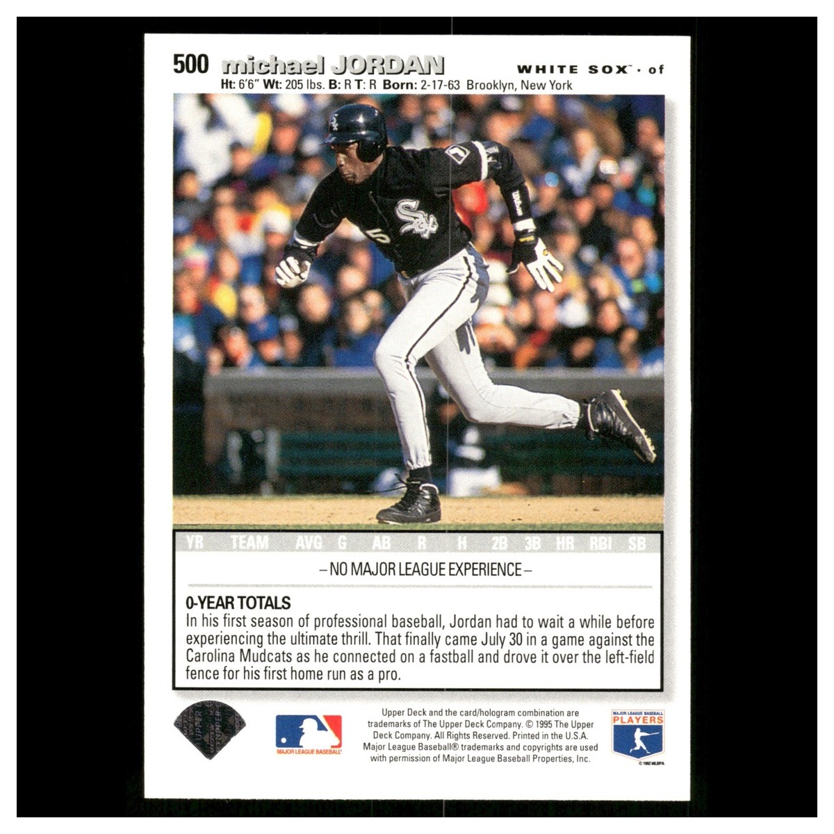 Michael Jordan #500 1995 Collectors Choice Chicago White Sox 