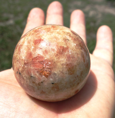 Shimmering ORANGE SUNSTONE Crystal Healing Sphere Ball India For Sale
