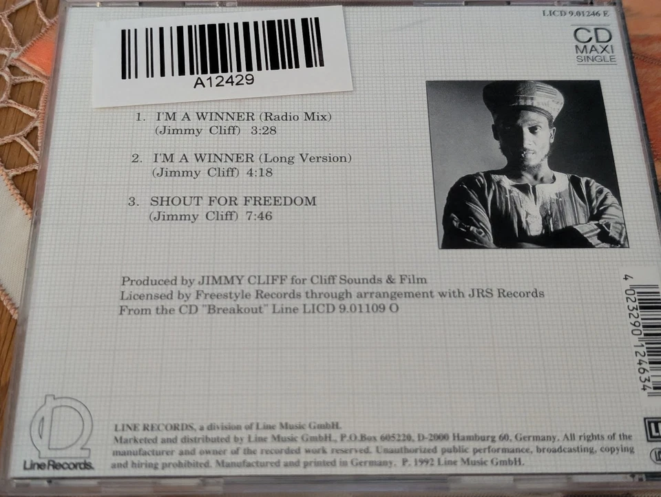 Jimmy Cliff I'm a winner 1992 Maxi-CD Single Line Records Reggae Shout for Freed - Bild 4 von 4