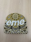 New Era Supreme x FW19 Yellow Bandana Box Logo Beanie — photo 2