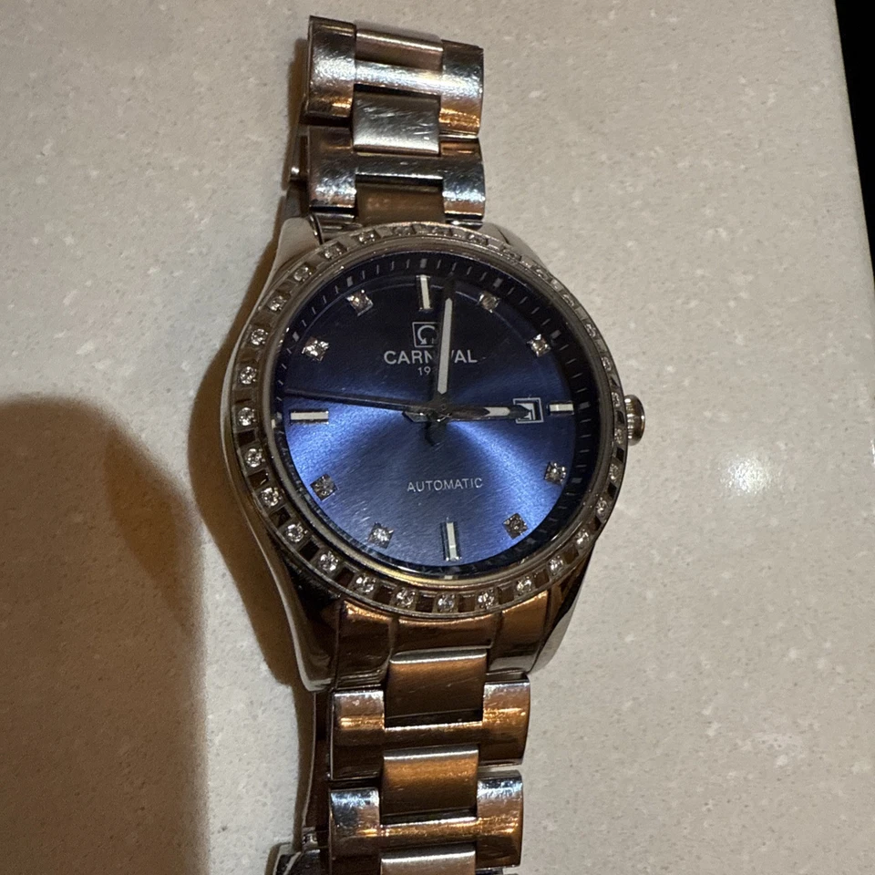 Carnival женщины 33 мм автоматический 1986 бриллианты-No8685L из нержавеющей стали с синий циферблат - Изображение 2 из 4