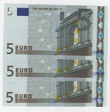 BANCONOTA DA COLLEZIONE 5 euro TRICHET  P012A5 "X" GERMANIA rara serie 2002 FDS
