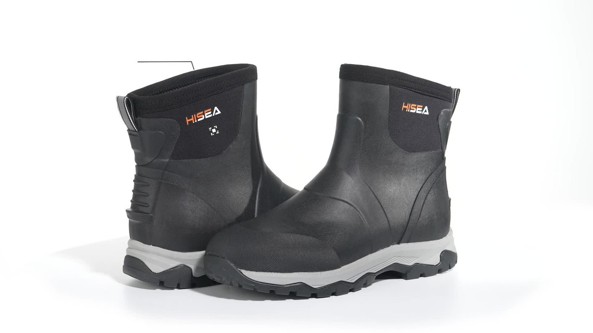 HISEA Men’s 8-Inch Waterproof Rubber Boots – Ankle High Garden, Rain & Outdoor Work Boots - View #4