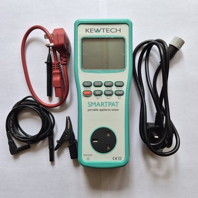 Kewtech SmartPAT Tragbarer Gerätetester PAT Prüfgerät mit Koffer & Leitungen
