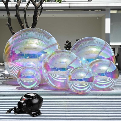 Yescom 6PCS Big Shiny Inflatable Mirror Ball Set Iridescent with Electric Pump