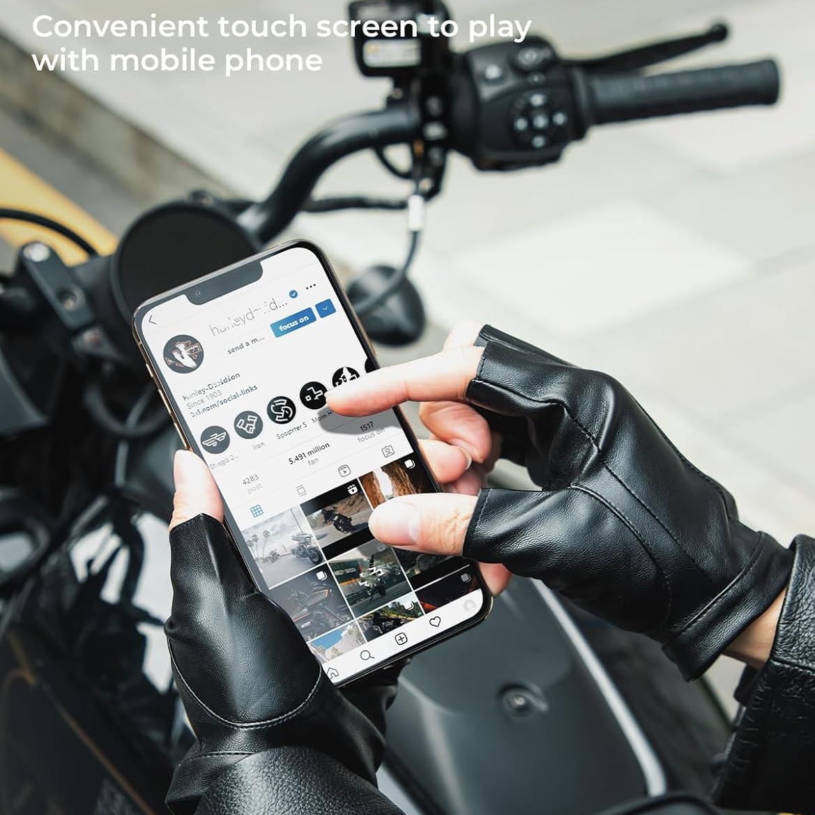 2× PU Leather Fingerless Driving Gloves Sport Half Finger Glove Unisex Gift US