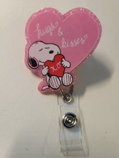 Snoopy Hugs And Kisses Retractable Badge Reel