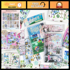 30 Sheets Japanese Decals Sticker Book Glossy Matte Finishes for Journals, S