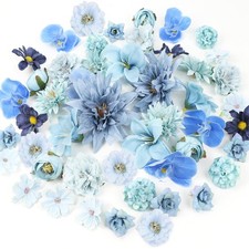 48 PCS Fake Flowers Heads - Artificial Flower Heads Bulk Silk Faux Flower for...