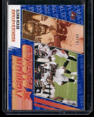 2021 Panini Rookies & Stars #AP-1 Devin White Action Packed True Blue #/49