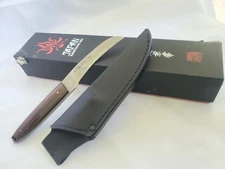 Kanetsune Seki 3.54" 15 Layers Blue Steel Damascus Ebony Handle W/ Sheath KB-231