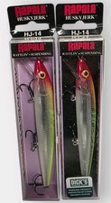 NEW LOT OF 2 - Rapala Husky Jerk 14 Fishing lures (clown, Size- 5.5) NOS HJ-14